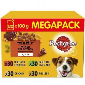 Pets Market אוכל וחטיפים 120 x 100g Pedigree Adult Wet Dog Food Pouches Mixed Selection in Jelly