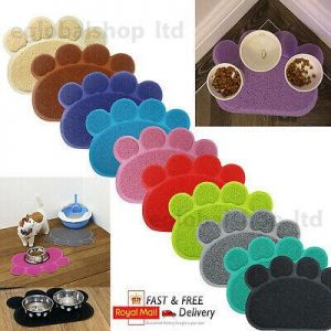 Pet Feeding Mat Paw Shape Small Dog/Puppy/Cat/Kitten Food Bowl/Dishes Place mat