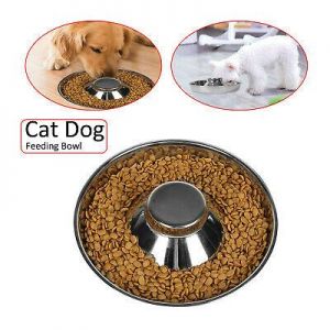 Pets Market ציוד לכלבים Feeder Bowl Stainless Dish Puppy Dog Cat Litter Food Feeding Weaning UK