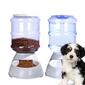 2X 3.5L Large Automatic Pet Food Drink Dispenser Dog Cat Feeder Water Bowl Dish